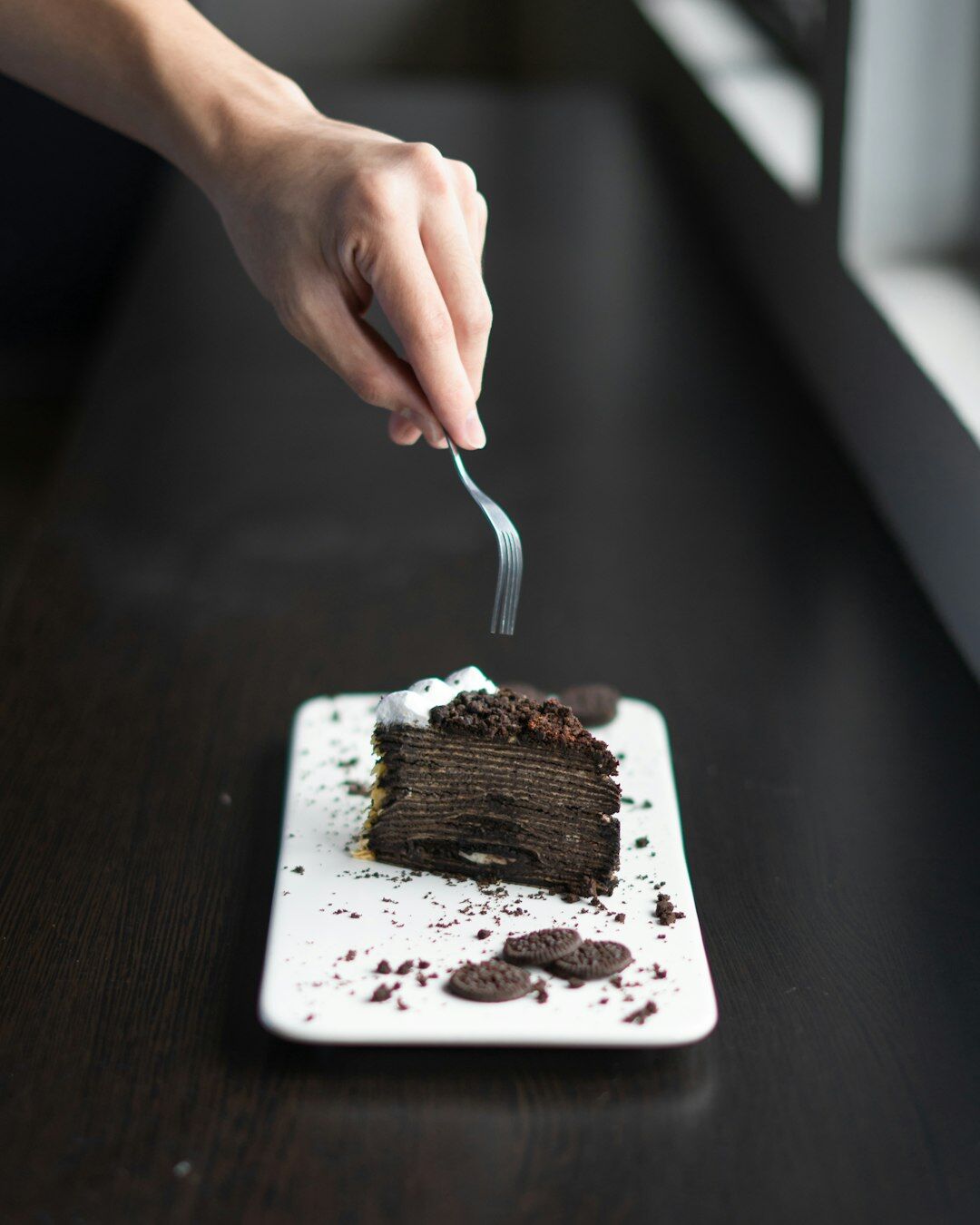 homemade chocolate cake slice